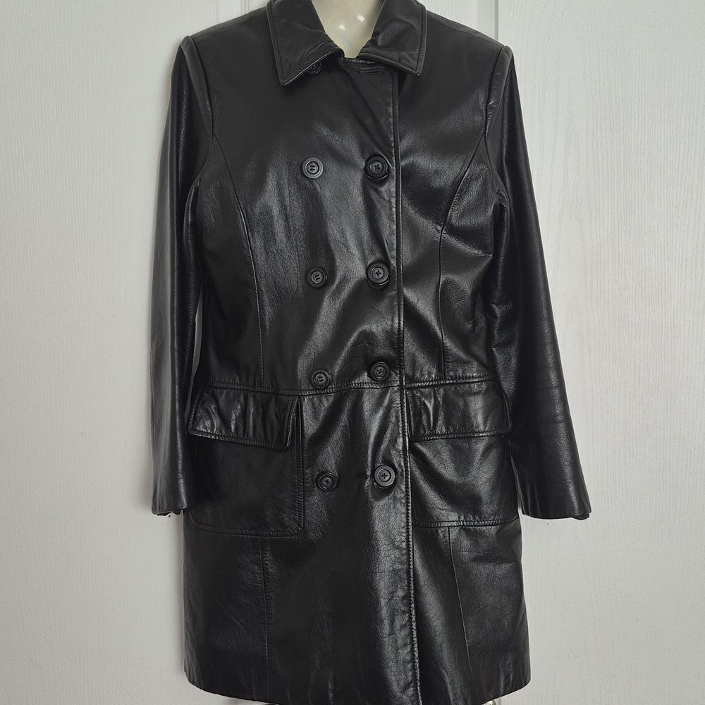 Danier Black Leather DuPont Thermolite Active Insulation Trench Coat